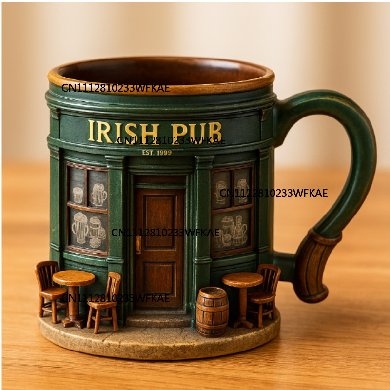 Home Bar And Coffee - 3D 아일랜드 펍 패턴 스테인리스 스틸