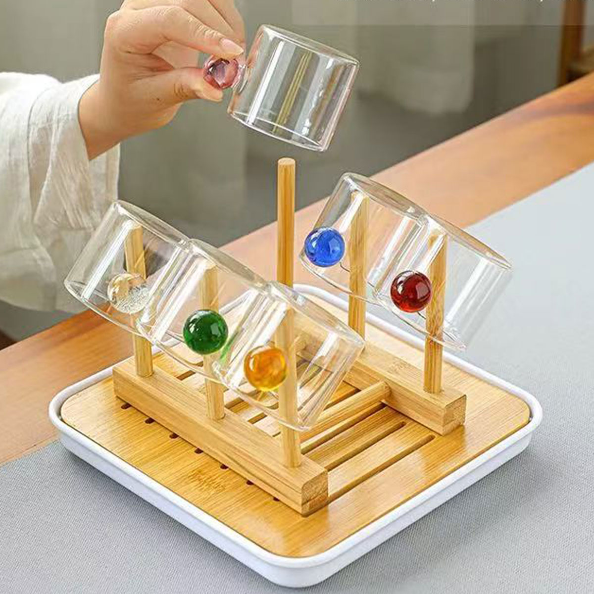 Highball Glass Set - 둥근 손잡이가 달린 고품질의 다채로운 색상의