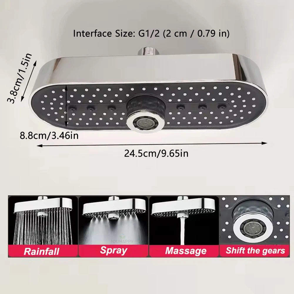천장형 샤워 헤드, 3가지 기능의 레인 샤워 및 마사지 - Home Bar Accessories 리뷰 및 가격