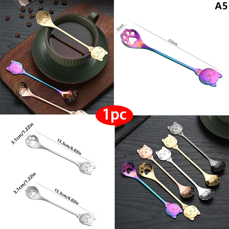 사랑스러운 고양이 모양 티스푼 스테인리스 스틸 커피 스 - Ice Pick Pick 리뷰 및 가격