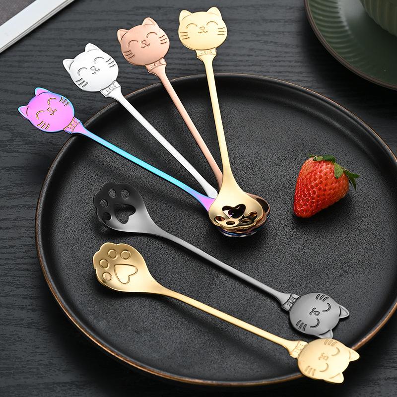 사랑스러운 고양이 모양 티스푼 스테인리스 스틸 커피 스 - Ice Pick Pick 리뷰 및 가격