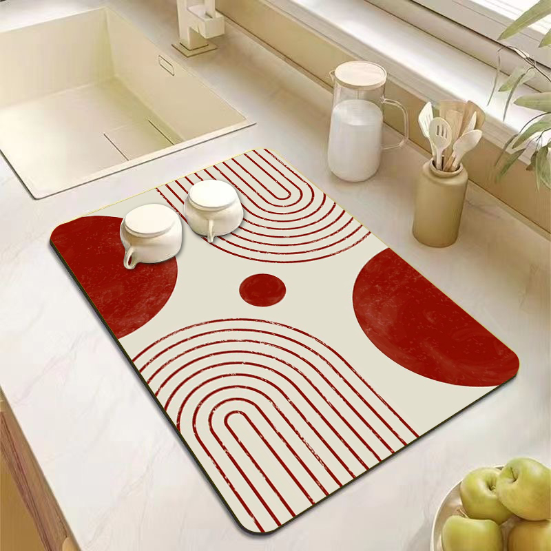 미니멀리스트 기타 키친 카운터 매트 그레이 블랙 추상  - Bar Mat Rubber 리뷰 및 가격