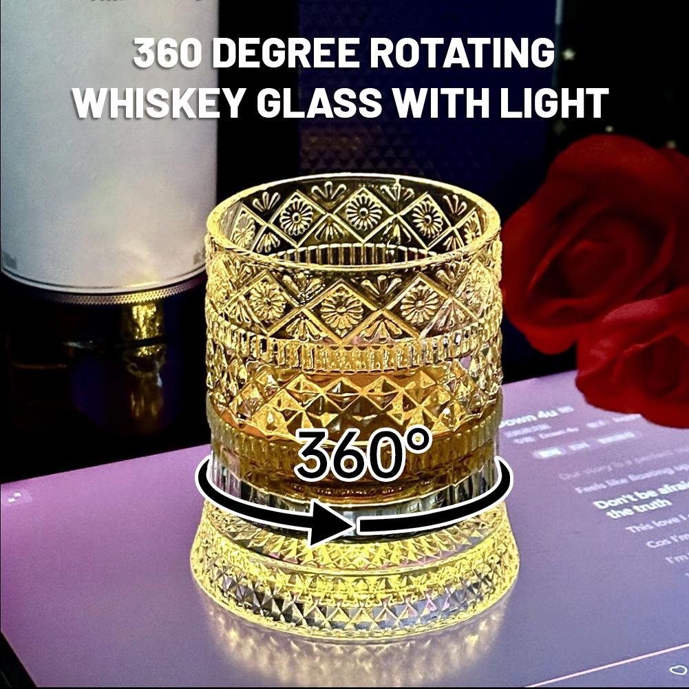 360 °   LED 조명이 있는 회전하는 위스키 잔, - Highball Glass Set 리뷰 및 가격