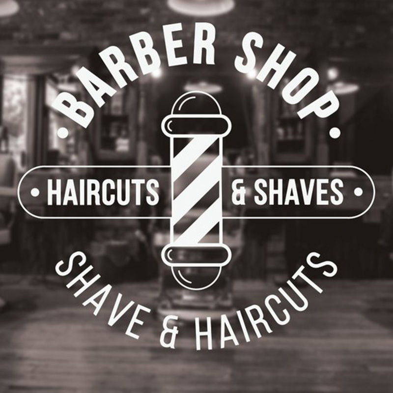 이발소 로고 벽 데칼 전통적인 이발사 데칼 스티커 창  - Home Barbershop 리뷰 및 가격