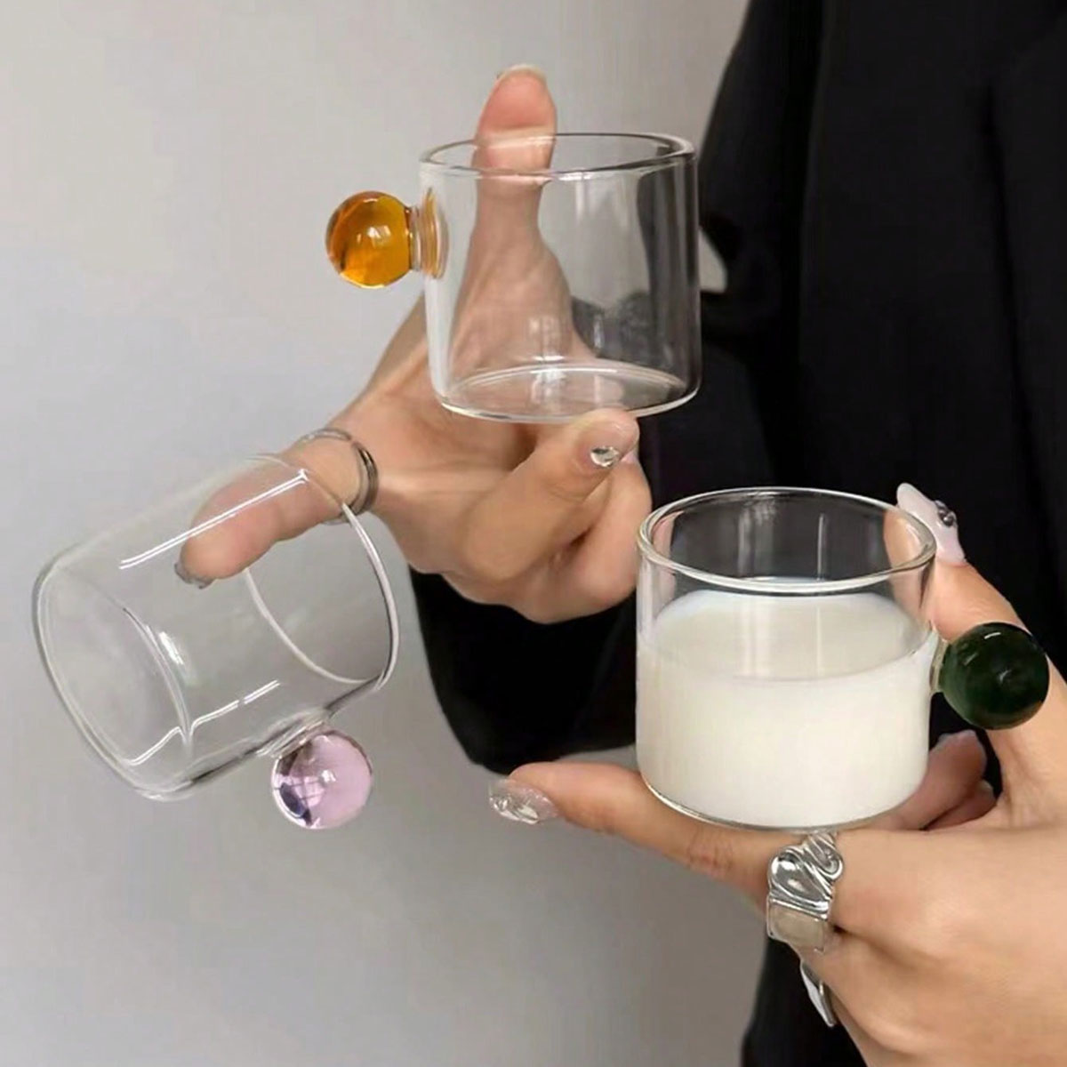 둥근 손잡이가 달린 고품질의 다채로운 색상의 유리 우유 - Highball Glass Set 리뷰 및 가격