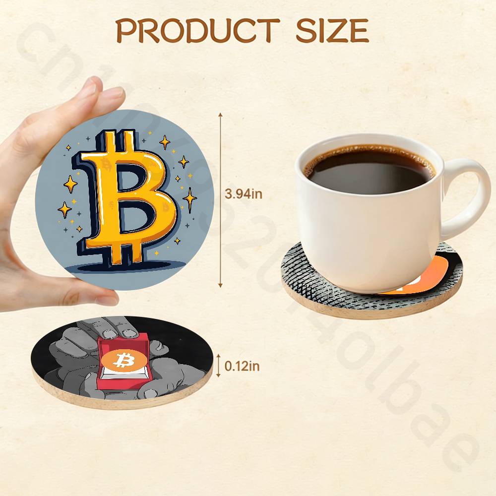 비트코인 암호화폐 Btc 나무 컵 받침대 차 커피 음료 - Bar Mat Rubber 리뷰 및 가격