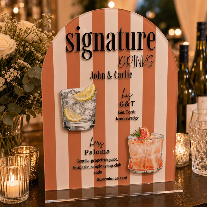 맞춤형 시그니처 음료 표지판, 화려한 아크릴 웨딩 바  - Cocktail Recipe Book 리뷰 및 가격