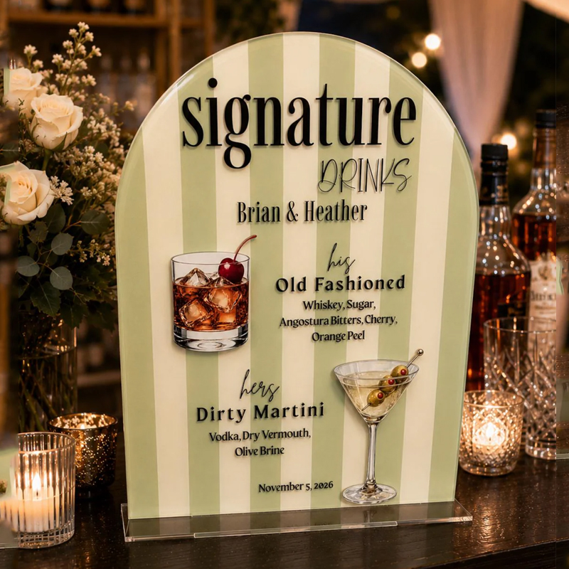 맞춤형 시그니처 음료 표지판, 화려한 아크릴 웨딩 바  - Cocktail Recipe Book 리뷰 및 가격