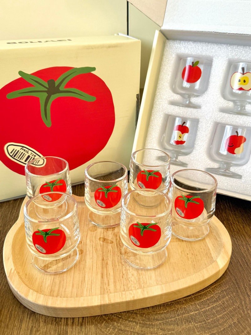 귀여운 토마토 디자인의 하이볼 글라스 세트, 한국 스타 - Highball Glass Set 리뷰 및 가격