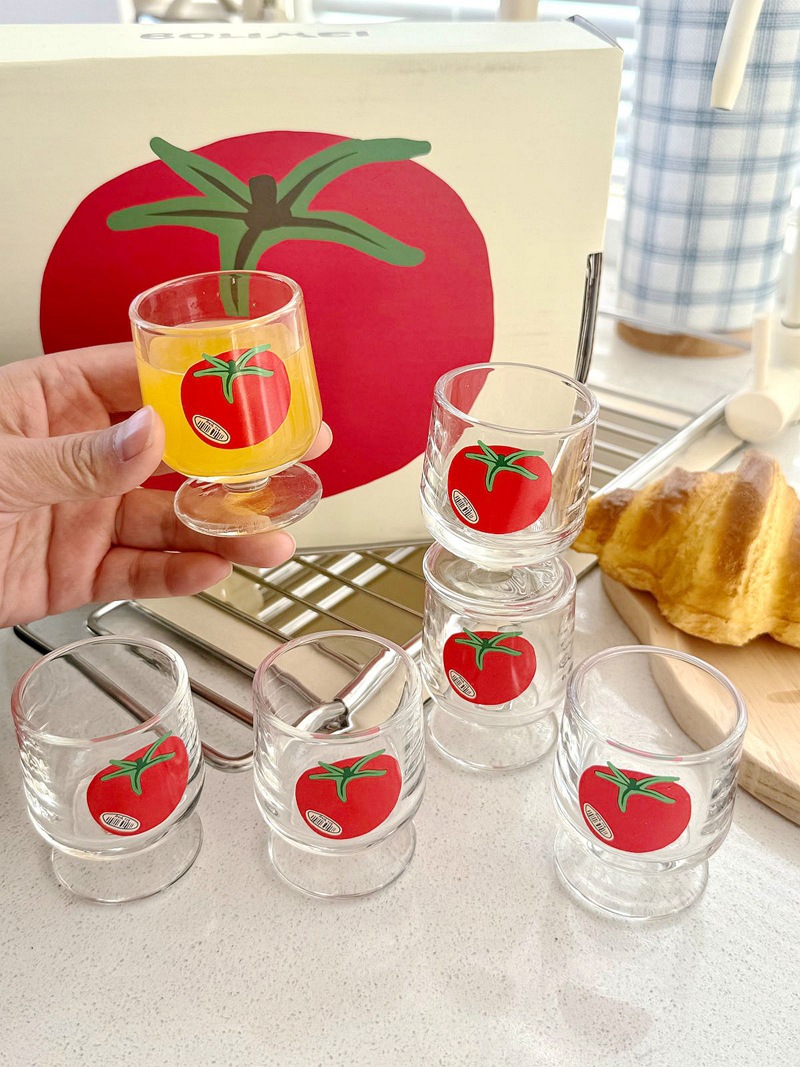귀여운 토마토 디자인의 하이볼 글라스 세트, 한국 스타 - Highball Glass Set 리뷰 및 가격