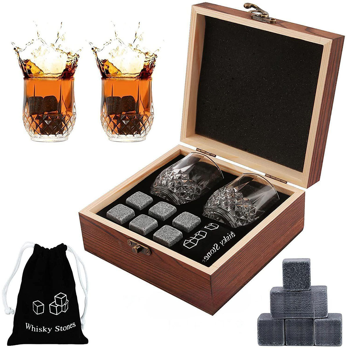 크리스마스 발렌타인 선물 위스키 돌 안경 세트 나무 병 - Highball Glass Set 리뷰 및 가격