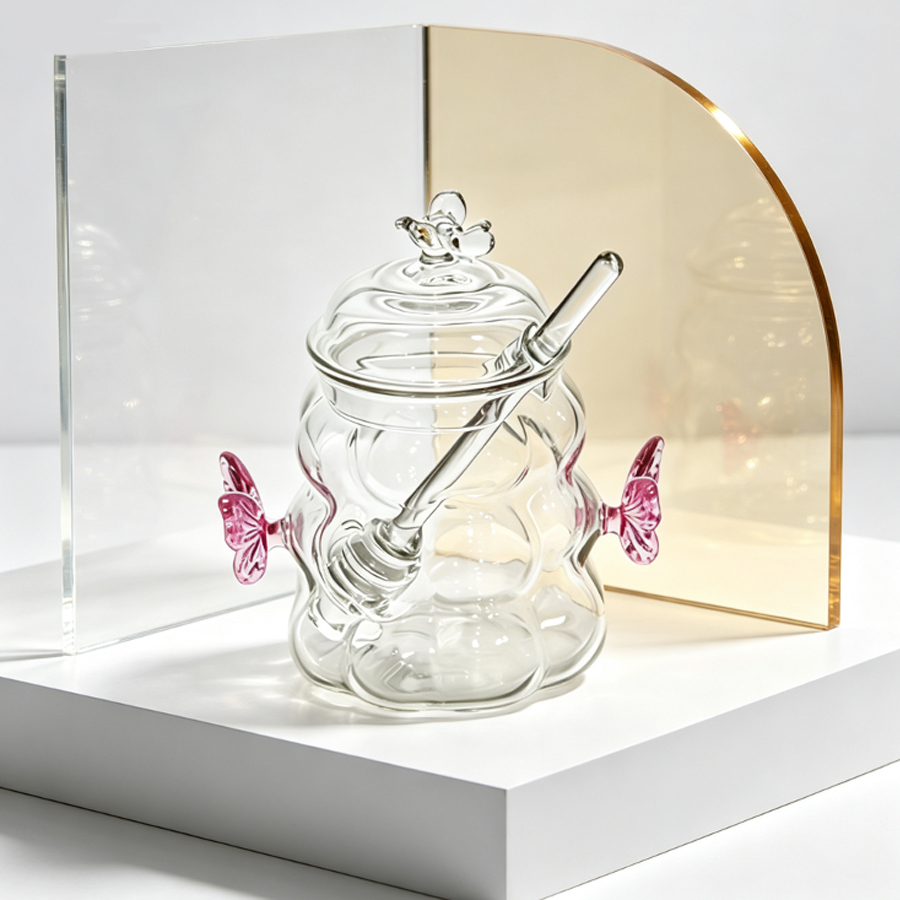 고내열성 붕규산 유리로 만든 꿀병으로, 벌 모양 뚜껑과 - Highball Glass Set 리뷰 및 가격